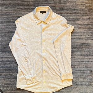 Vince Men's Heather Light Gray Cotton Button-Up Shirt Size XS